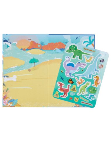 Tiger Tribe daugkartinių lipdukų rinkinys Dinozaurų sala - Daugkartiniai lipdukai vaikams