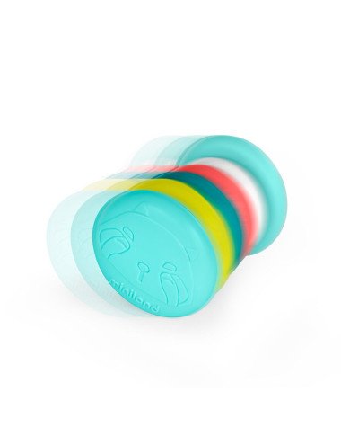 Miniland suveriamas žiedų bokštas (6 el.) - Lavinamieji žaislai vaikams nuo 6 mėnesių