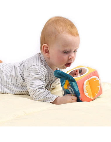 Ludi medžiaginis lavinamasis kubas kūdikiams - Lavinamieji žaislai kūdikiams