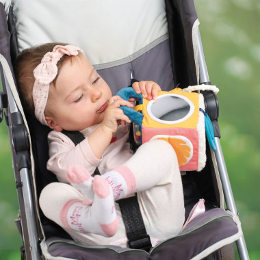 Ludi medžiaginis lavinamasis kubas kūdikiams - Lavinamieji žaislai kūdikiams