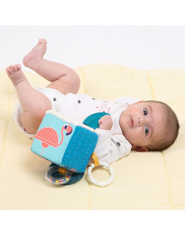 Ludi medžiaginis lavinamasis kubas kūdikiams - Lavinamieji žaislai kūdikiams