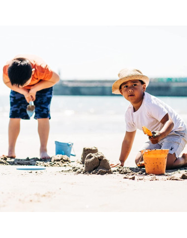 Bigjigs silikoninis smėlio kibirėlis Oranžinis - Silikoniniai smėlio žaislai vaikams