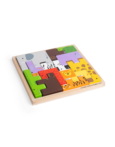 Bigjigs mediniai gyvūnėliai-dėlionė - Mediniai lavinamieji žaislai vaikams nuo 3 metų