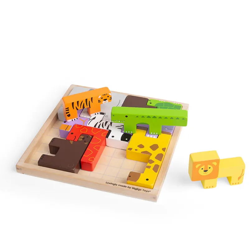 Bigjigs mediniai gyvūnėliai-dėlionė - Mediniai lavinamieji žaislai vaikams nuo 3 metų