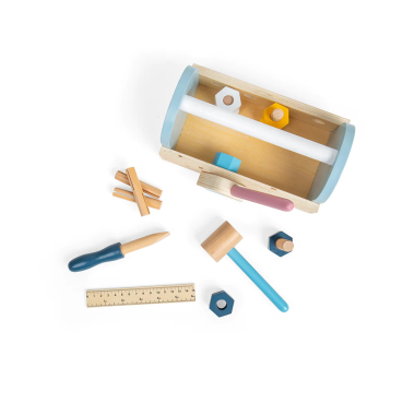 Bigjigs medinė meistro įrankių dėžė (16 el.) - Meistro įrankiai vaikams