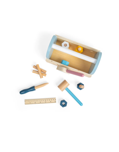 Bigjigs medinė meistro įrankių dėžė (16 el.) - Meistro įrankiai vaikams