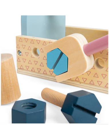 Bigjigs medinė meistro įrankių dėžė (16 el.) - Meistro įrankiai vaikams