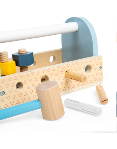 Bigjigs medinė meistro įrankių dėžė (16 el.) - Meistro įrankiai vaikams