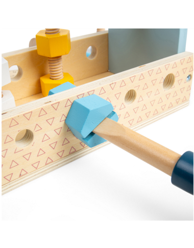 Bigjigs medinė meistro įrankių dėžė (16 el.) - Meistro įrankiai vaikams