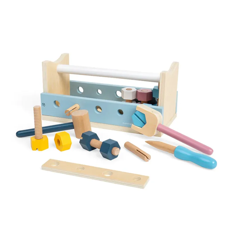 Bigjigs medinis meistro lagaminas-stalas (23 el.) - Mediniai žaislai vaikams Bigjigs medinis meistro lagaminas-stalas (23 el.) - Mediniai žaislai vaikams