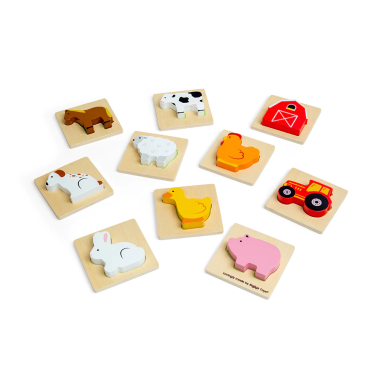 Bigjigs medinė dėlionė Pajusk ir surask - Lavinamosios medinės dėlionės vaikams nuo 1 metų