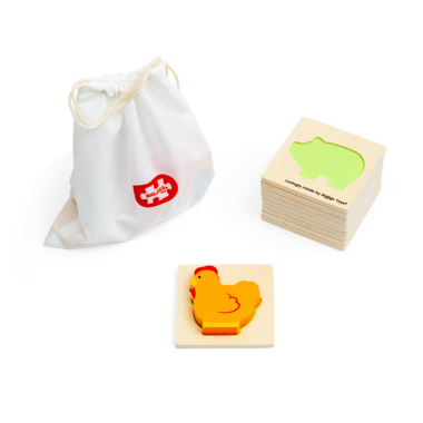 Bigjigs medinė dėlionė Pajusk ir surask - Lavinamosios medinės dėlionės vaikams nuo 1 metų