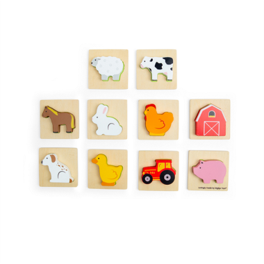 Bigjigs medinė dėlionė Pajusk ir surask - Lavinamosios medinės dėlionės vaikams nuo 1 metų