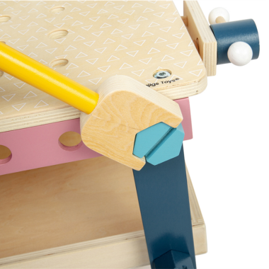 Bigjigs medinis vaikiškas meistro stalas (22 el.) - Mediniai žaislai vaikams