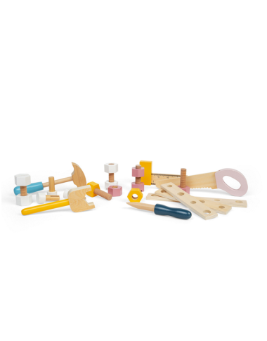 Bigjigs medinis vaikiškas meistro stalas (22 el.) - Mediniai žaislai vaikams