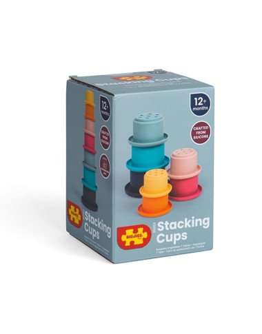 Bigjigs silikoninis indelių bokštas - Lavinamieji žaislai vaikams nuo 1 metų