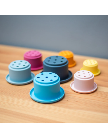 Bigjigs silikoninis indelių bokštas - Lavinamieji žaislai vaikams nuo 1 metų