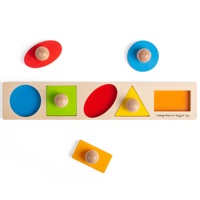 Bigjigs medinė formų dėlionė (6 el.) - Lavinamosios medinės dėlionės vaikams