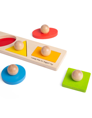 Bigjigs medinė formų dėlionė (6 el.) - Lavinamosios medinės dėlionės vaikams