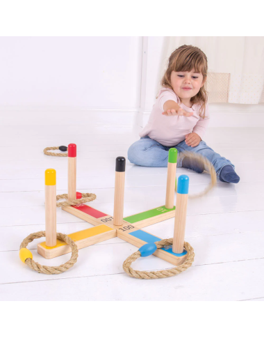 Bigjigs mėtimo žaidimas Žiedai - Lauko žaislai vaikams nuo 3 metų