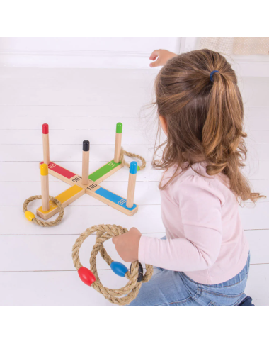 Bigjigs mėtimo žaidimas Žiedai - Lauko žaislai vaikams nuo 3 metų