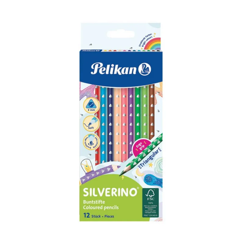 Pelikan trikampiai pieštukai, 12 sp. - Spalvoti pieštukai vaikams Pelikan trikampiai pieštukai, 12 sp. - Spalvoti pieštukai vaikams