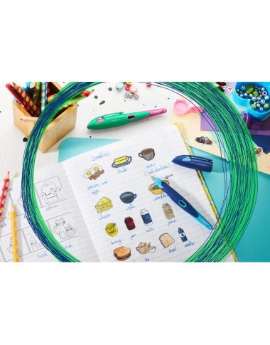 Stabilo plunksnakotis EASYbirdy M, t. mėlynas- Plunksnakočiai pradinukams