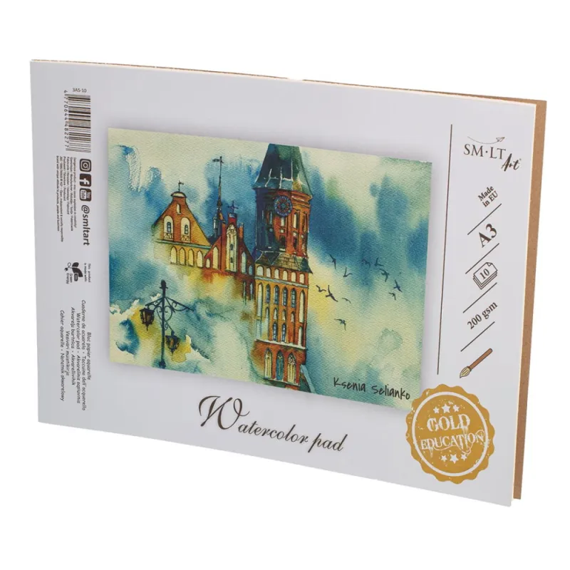 Akvarelės popierius (A3, 10 l, 225 gsm) - Kanceliarinės prekės