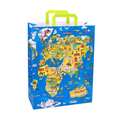 Popierinis dovanų maišelis Pasaulis, L - Dovanų maišeliai vaikams