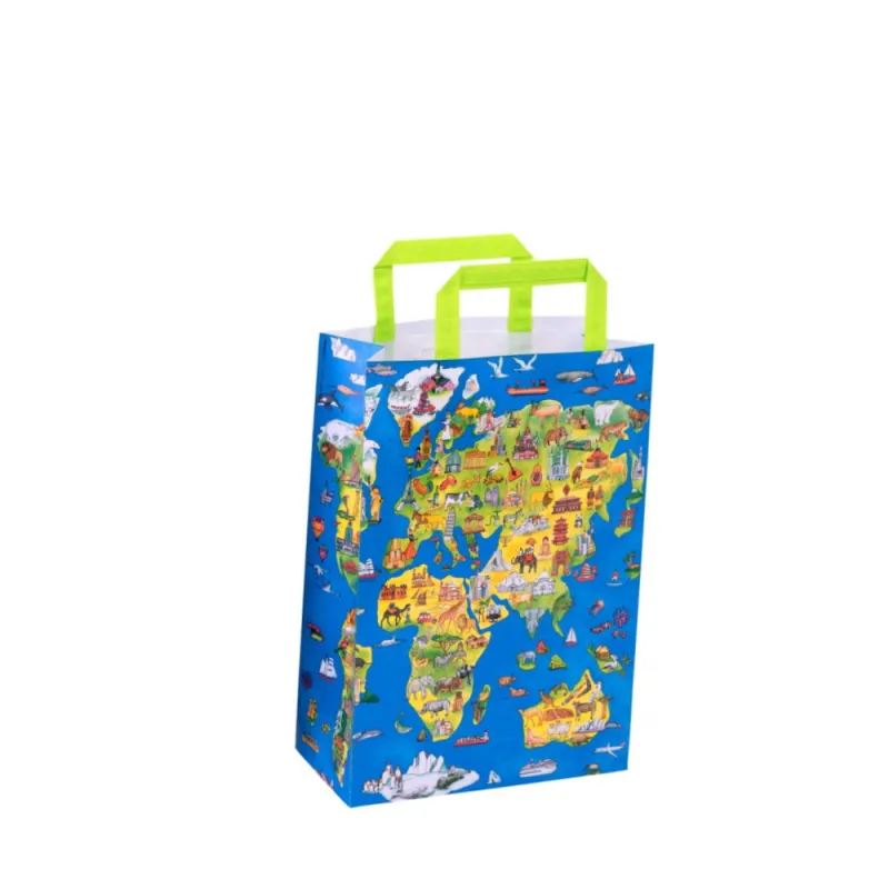 Popierinis dovanų maišelis Pasaulis, S - Dovanų maišeliai vaikams Popierinis dovanų maišelis Pasaulis, S - Dovanų maišeliai vaikams