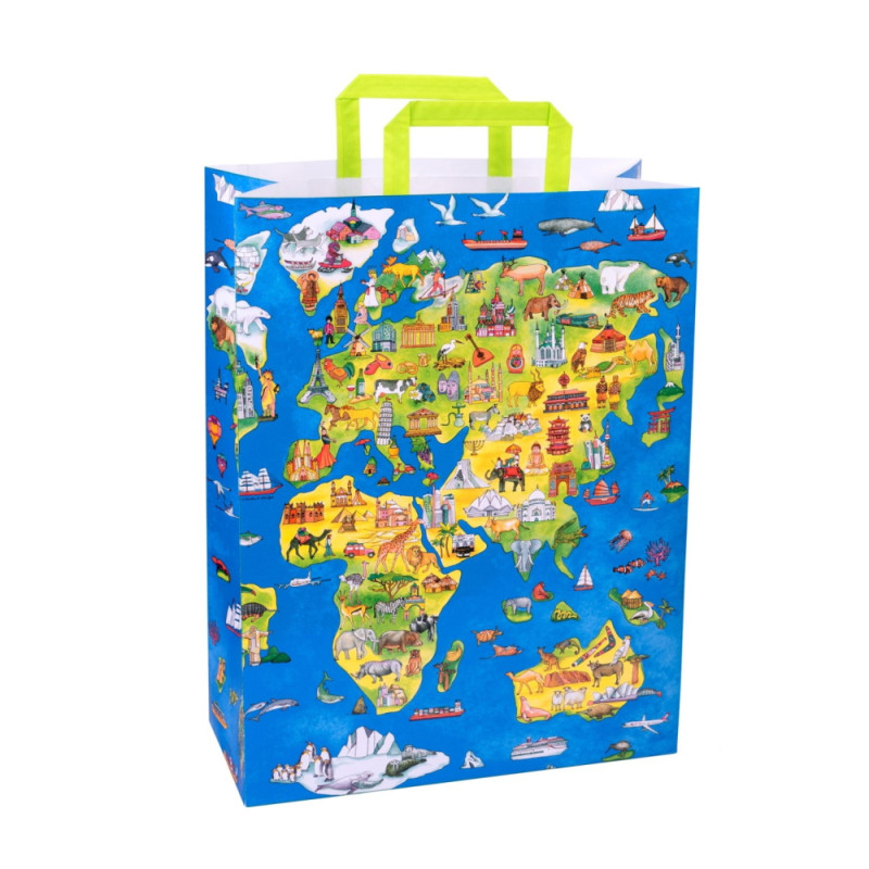 Popierinis dovanų maišelis Pasaulis, L - Dovanų maišeliai vaikams