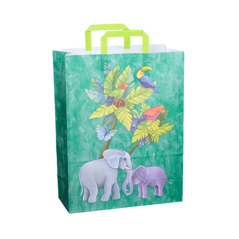 Popierinis dovanų maišelis Džiunglės, L - Dovanų maišeliai vaikams