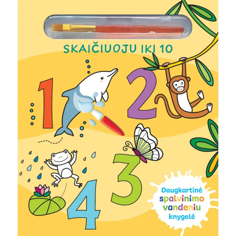 Vandeniu spalvinama knyga Skaičiuoju iki 10 - Knygos vaikams