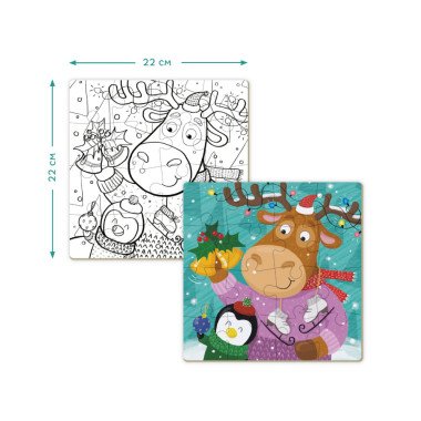 Dodo dėlionė Elnias ir pingvinas (16 det.) - Dėlionės vaikams nuo 3 metų