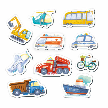 MON Magnetukų rinkinys Transportas (10 el.) - Magnetukų rinkinys vaikams nuo 3 metų