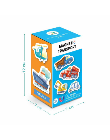 MON Magnetukų rinkinys Transportas (10 el.) - Magnetukų rinkinys vaikams nuo 3 metų