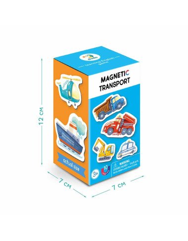 MON Magnetukų rinkinys Transportas (10 el.) - Magnetukų rinkinys vaikams nuo 3 metų
