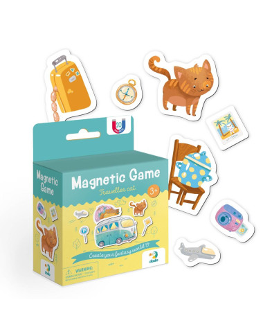 MON Magnetukų rinkinys Kačiukas keliautojas (20 el.) - Magnetukų rinkinys vaikams nuo 3 metų