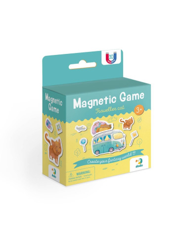 MON Magnetukų rinkinys Kačiukas keliautojas (20 el.) - Magnetukų rinkinys vaikams nuo 3 metų