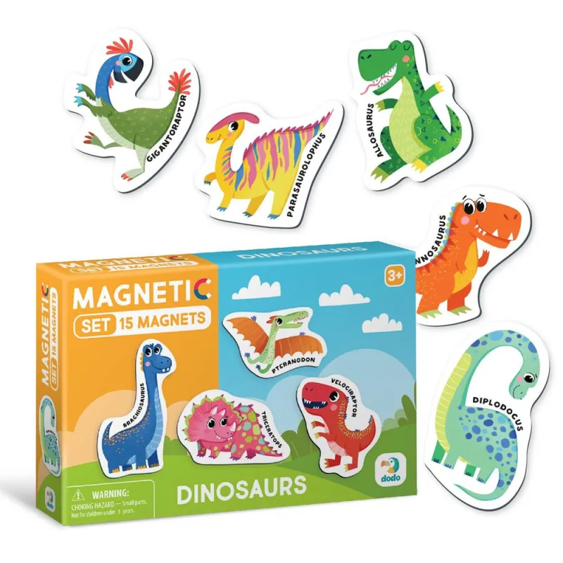 Dodo didelių magnetukų rinkinys Dinozaurai (15 el.) - Magnetukų rinkinys vaikams nuo 3 metų Dodo didelių magnetukų rinkinys Dinozaurai (15 el.) - Magnetukų rinkinys vaikams nuo 3 metų