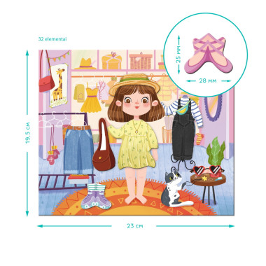 Dodo magnetukų rinkinys Madistė (32 el.) - Magnetukų rinkinys vaikams nuo 3 metų