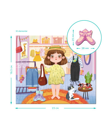 Dodo magnetukų rinkinys Madistė (32 el.) - Magnetukų rinkinys vaikams nuo 3 metų