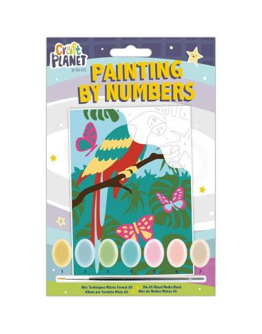 Tapybos pagal skaičius rinkinys Papūga - Piešimo rinkiniai vaikams Tapybos pagal skaičius rinkinys Papūga - Piešimo rinkiniai vaikams