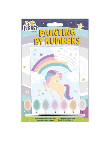 Tapybos pagal skaičius rinkinys Vienaragis - Piešimo rinkiniai vaikams