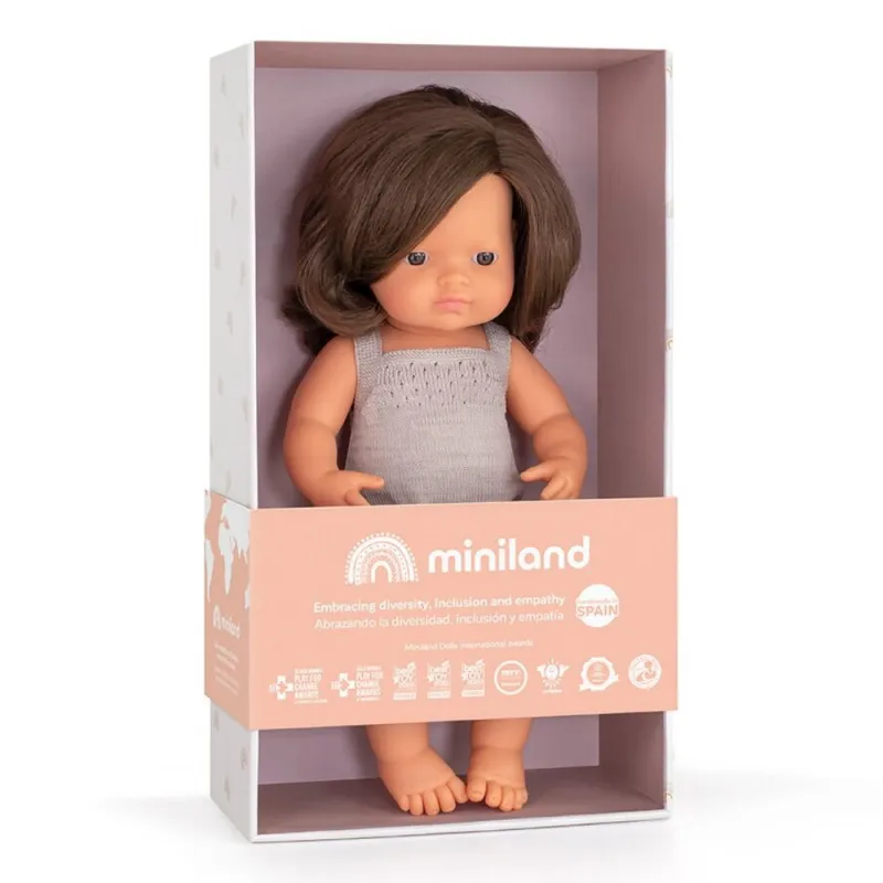 Miniland lėlė mergaitė (šatenė, 38 cm.) - Vanile kvepiančios lėlė
