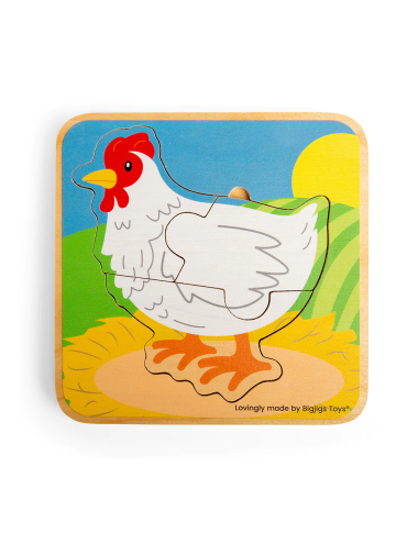 Bigjigs gyvenimo rato dėlionė Višta - Medinės dėlionės vaikams