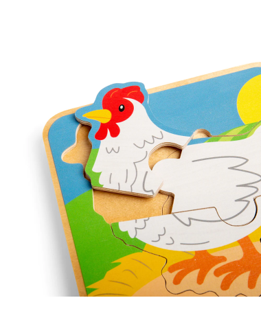 Bigjigs gyvenimo rato dėlionė Višta - Medinės dėlionės vaikams