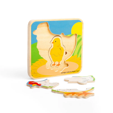 Bigjigs gyvenimo rato dėlionė Višta - Medinės dėlionės vaikams