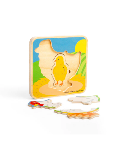 Bigjigs gyvenimo rato dėlionė Višta - Medinės dėlionės vaikams