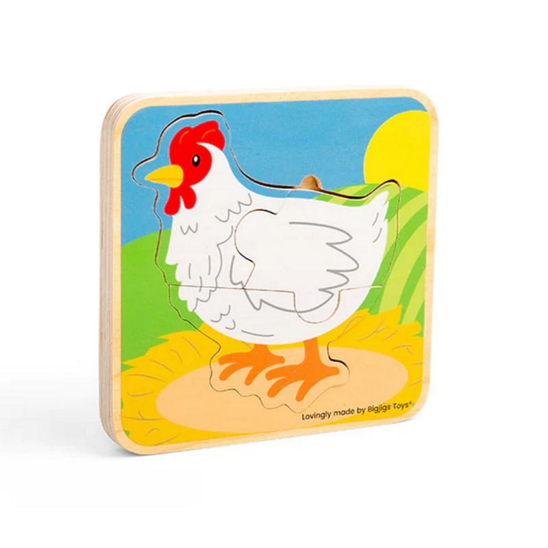 Bigjigs gyvenimo rato dėlionė Višta - Medinės dėlionės vaikams